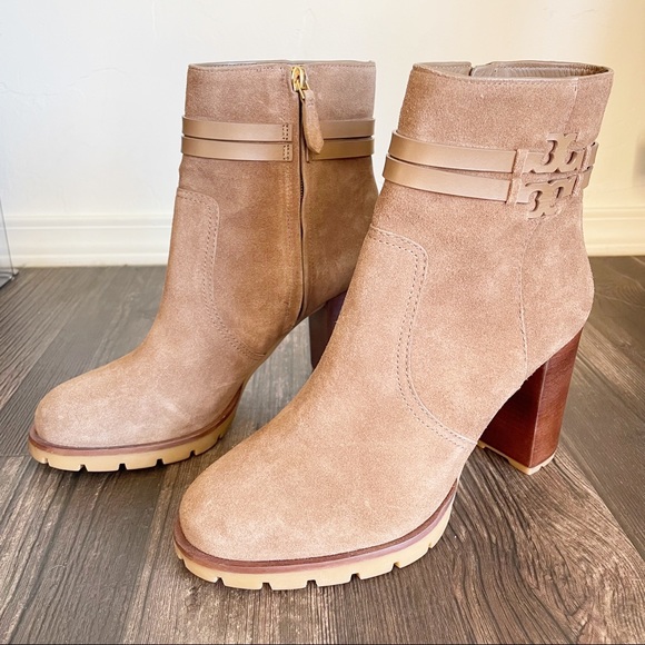 Tory Burch Leigh Lug Sole Suede Booties 